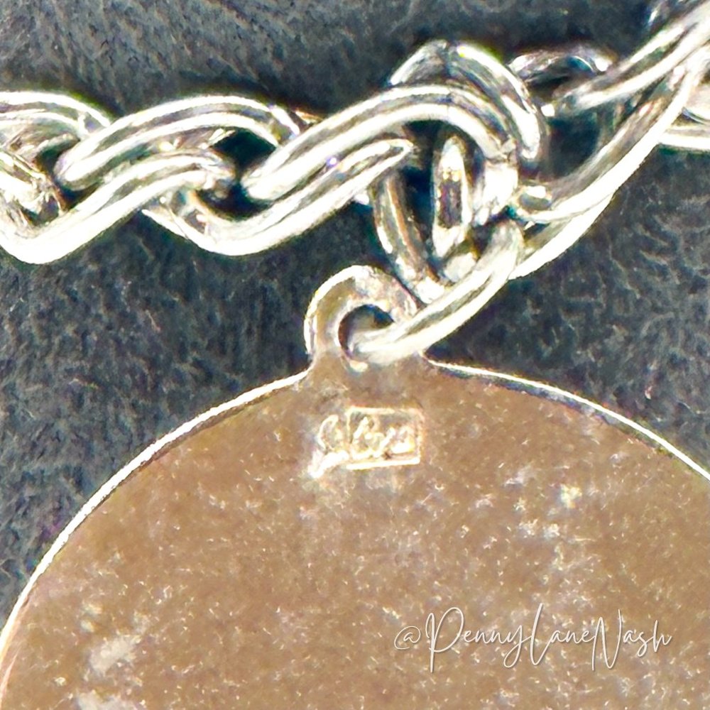 Vintage Silver Chain with Single Plate Bracelet - Picture 8 of 8